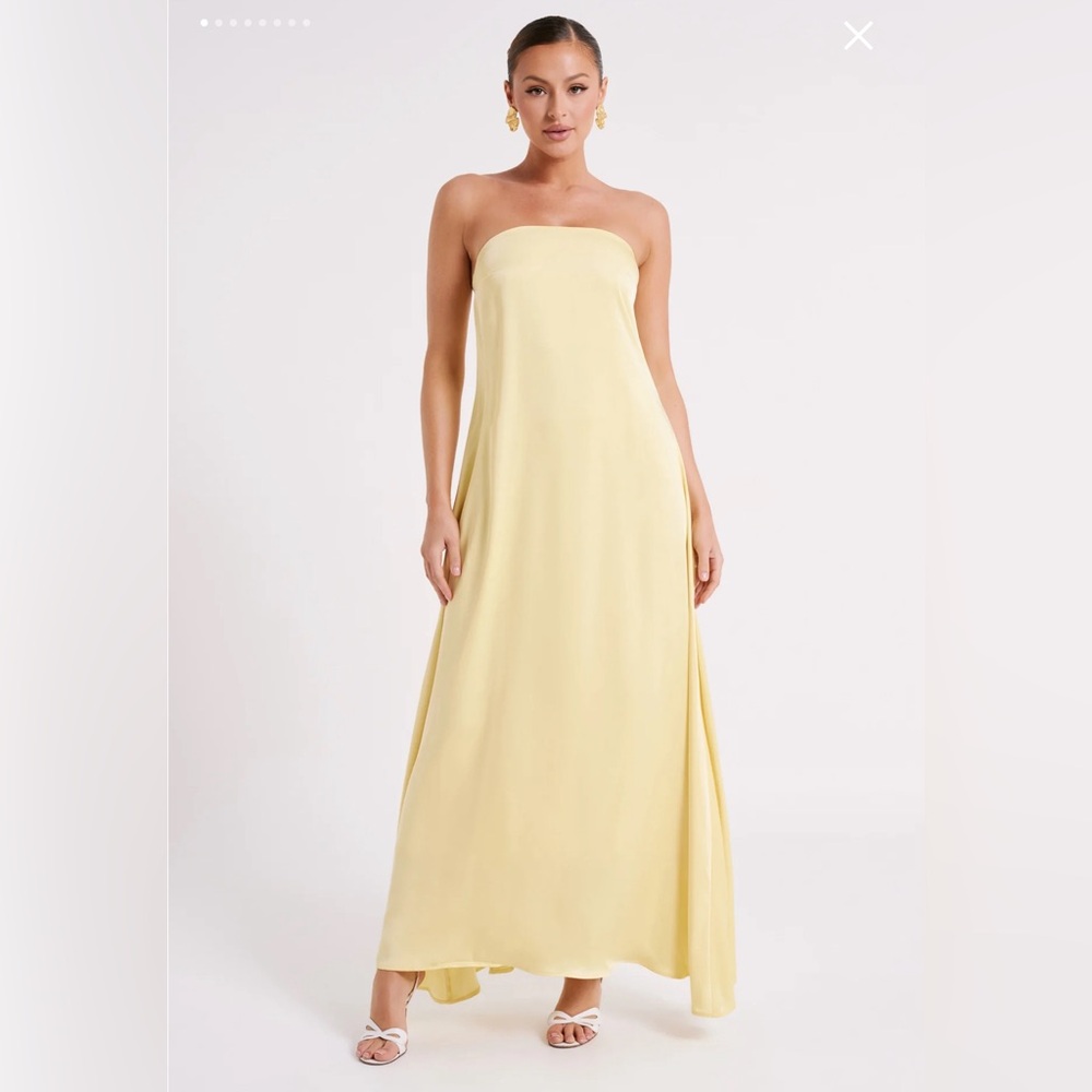 MESHKI Yellow Strapless Dress